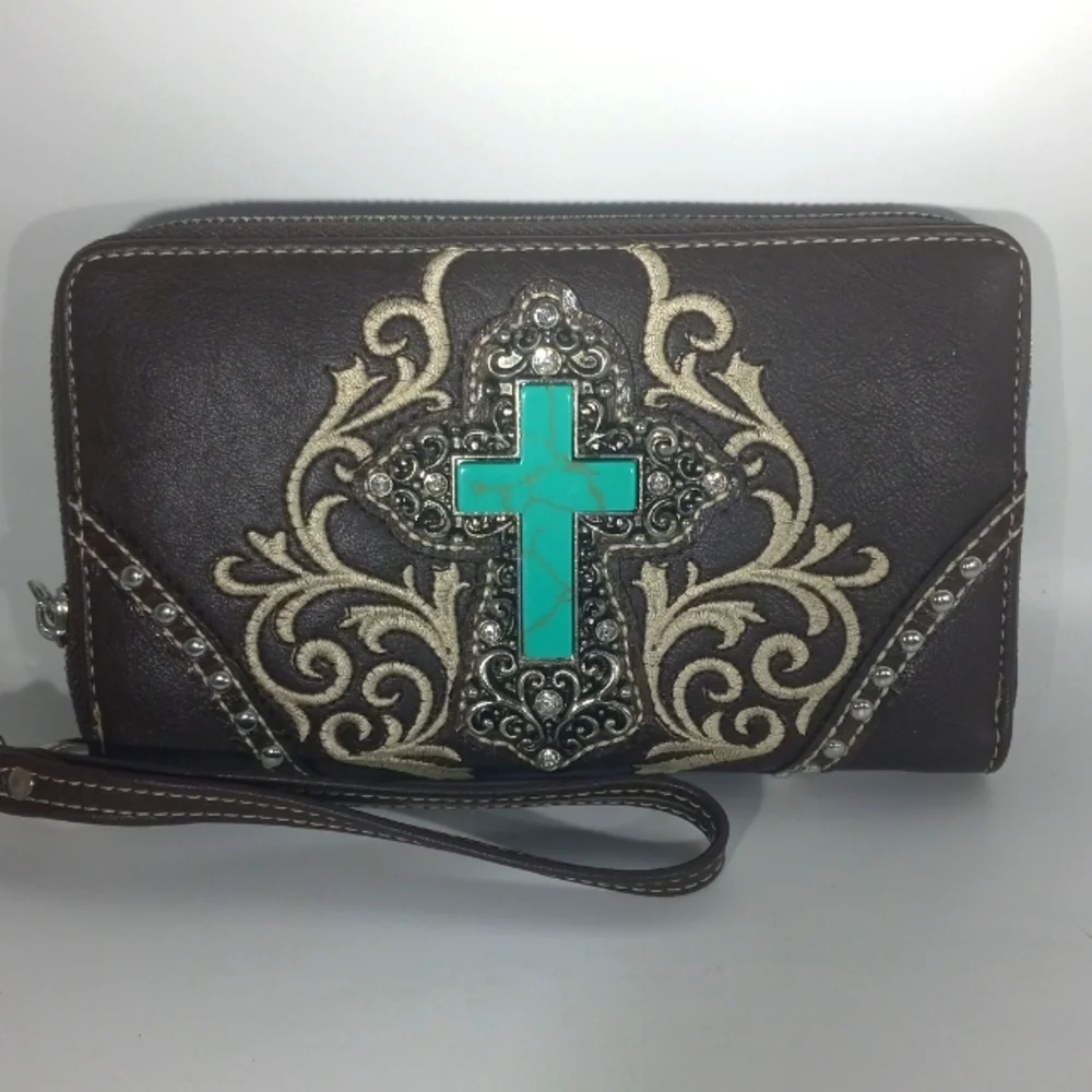 BROWN WALLET/WRISTLET